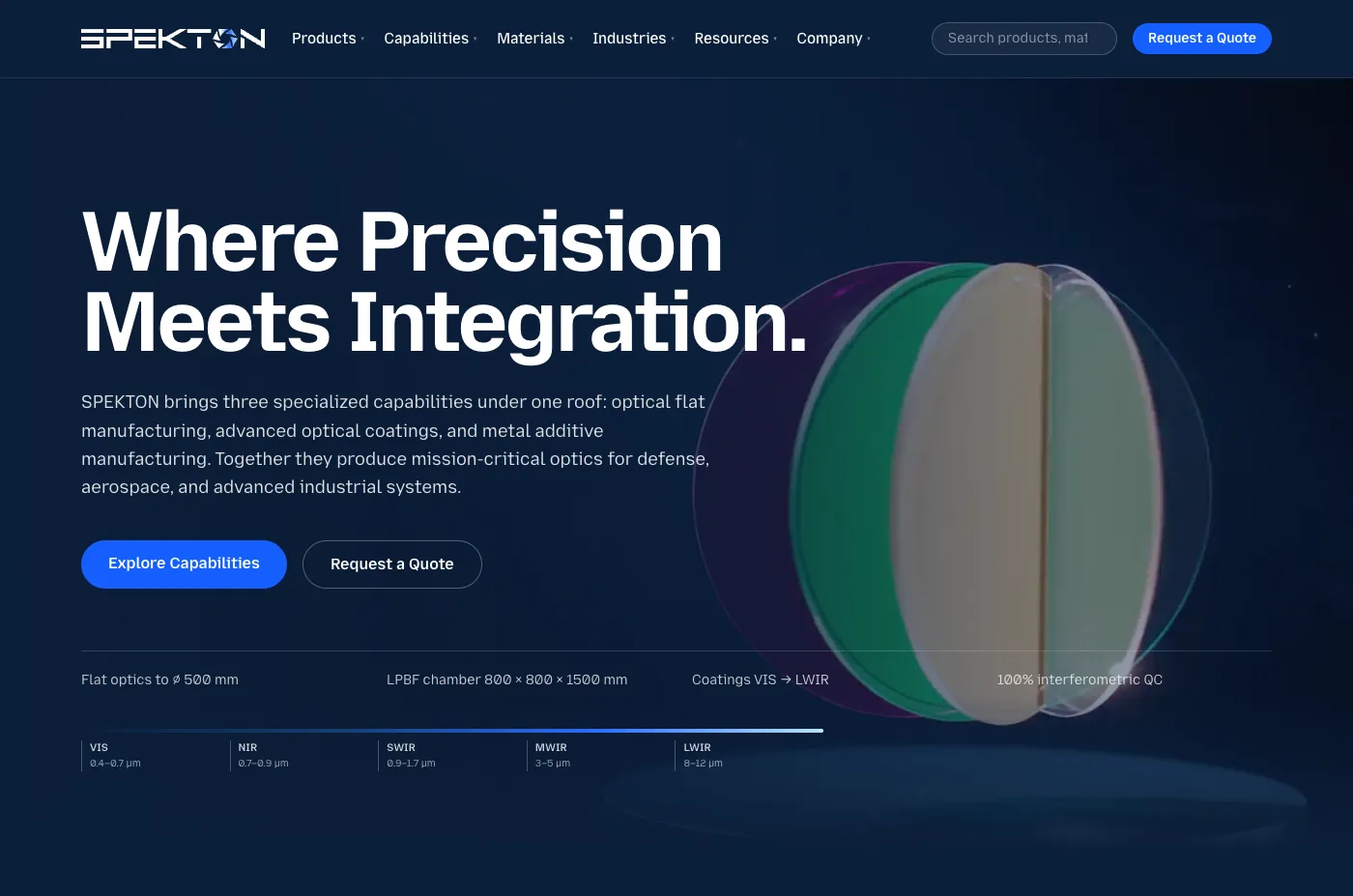 SPEKTON homepage built by No7 Software on Next.js 16