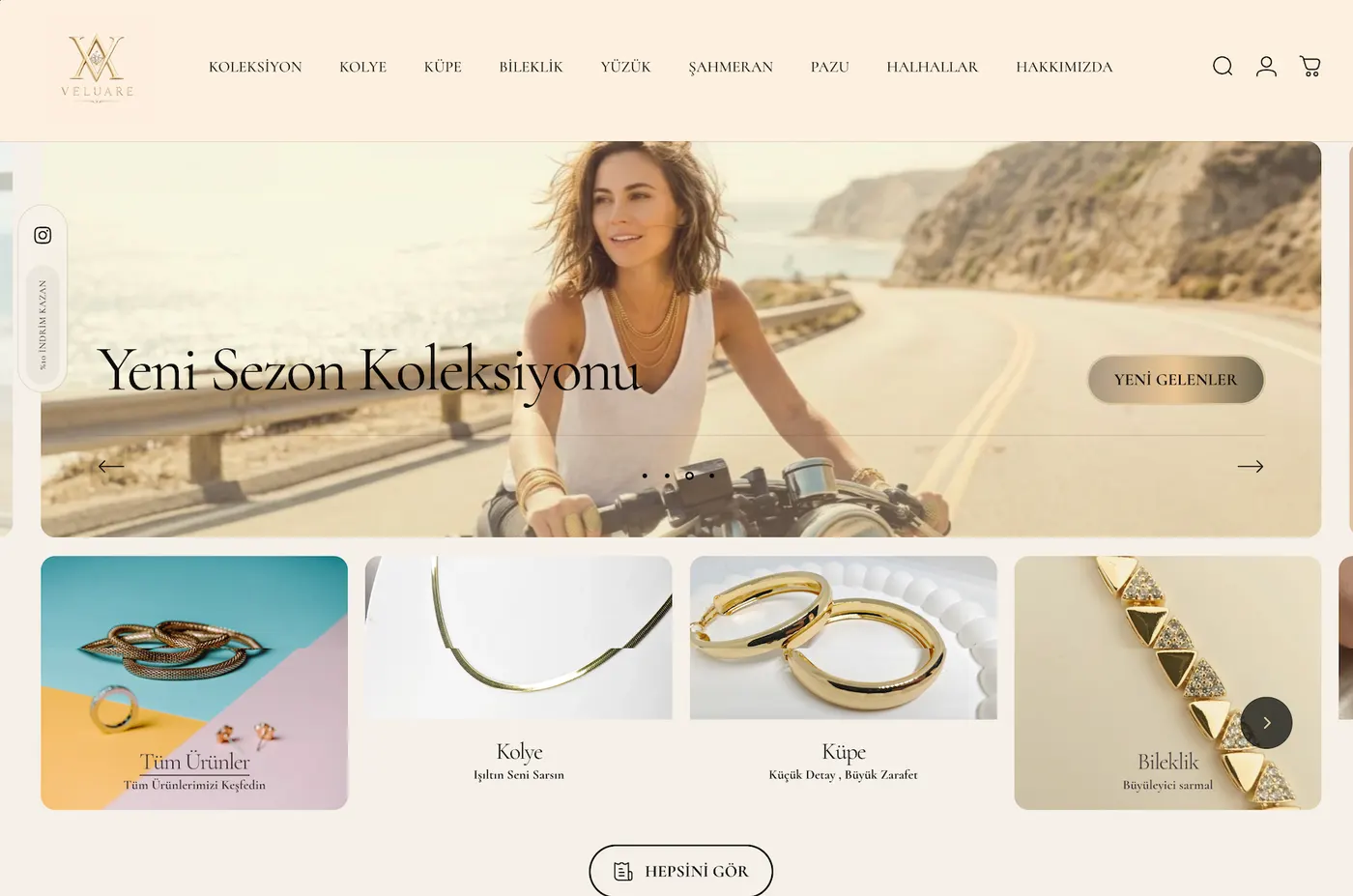 Veluare Shopify storefront homepage built by No7 Software